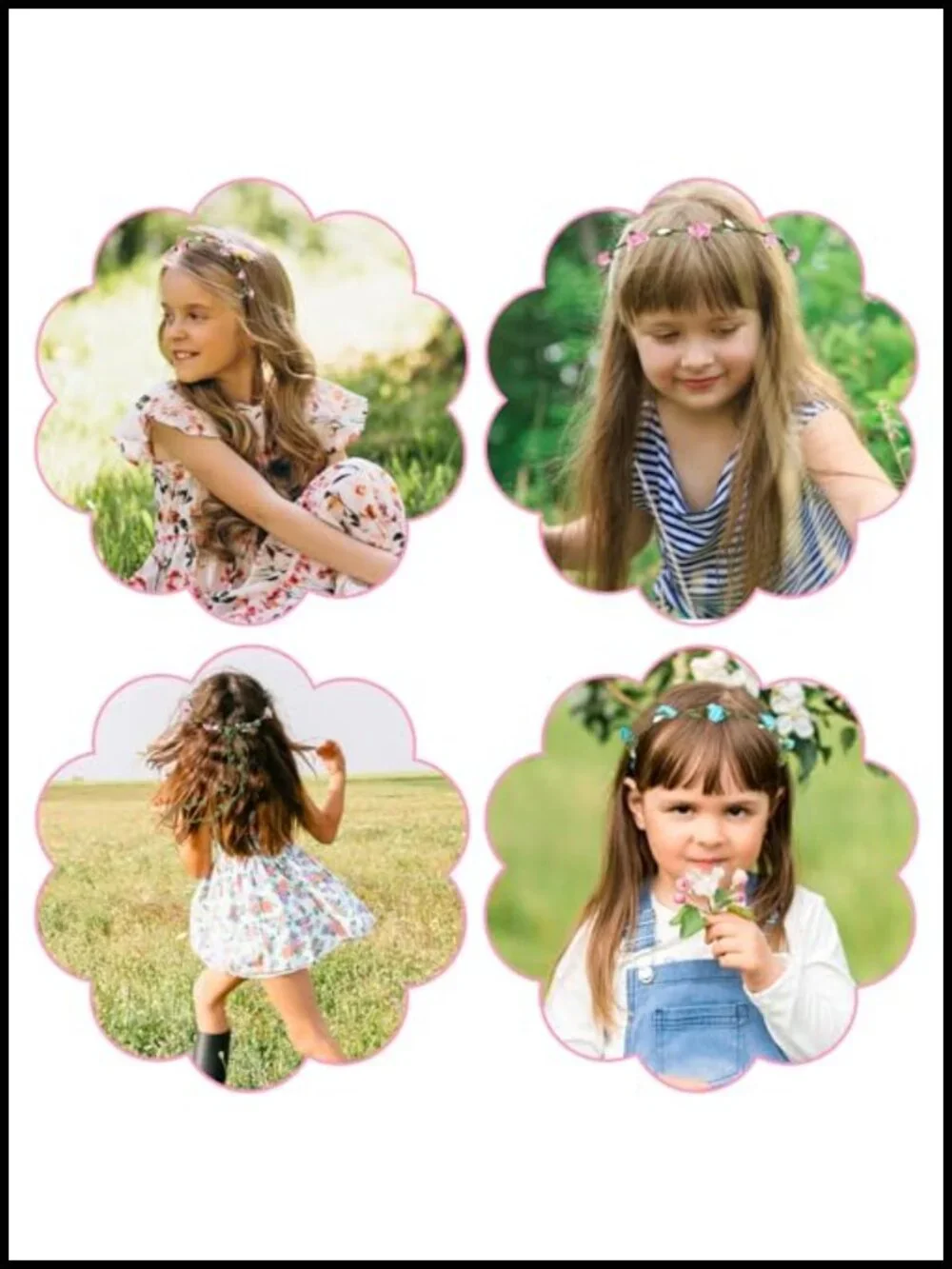 16 Pack Flower Crown Headbands Floral Garland Headpiece Women Girls Party